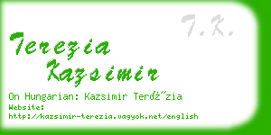 terezia kazsimir business card